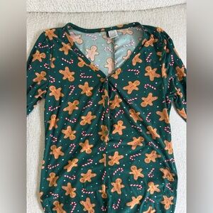 Fashion Nova Green Gingerbread Onesie